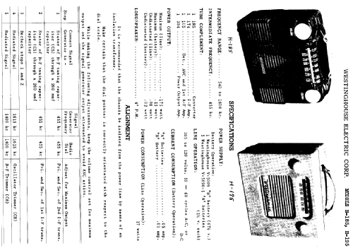 H185 ; Westinghouse El. & (ID = 588702) Radio