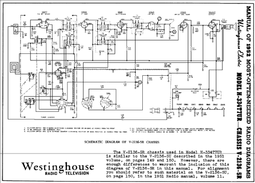 H334T7UR Ch= V-2136-5R; Westinghouse El. & (ID = 158218) Radio