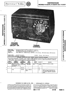 H365T5 CH= V-2157-7; Westinghouse El. & (ID = 3108057) Radio