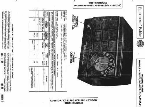 H366T5 CH= V-2157-7; Westinghouse El. & (ID = 984508) Radio