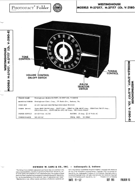 H371T7 Ch= V-2180-8; Westinghouse El. & (ID = 3113723) Radio