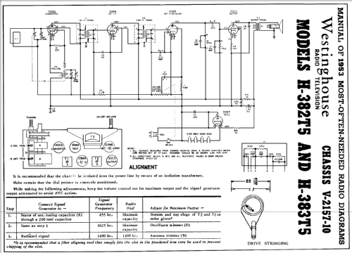 H385T5 Ch= V-2157-12; Westinghouse El. & (ID = 168182) Radio