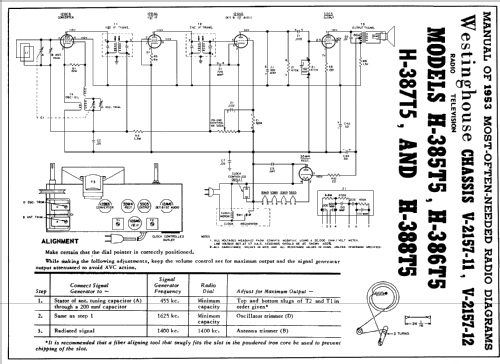 H386T5 Ch= V-2157-12; Westinghouse El. & (ID = 168186) Radio