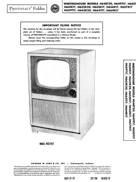 H651T17 Ch= V-2200-1; Westinghouse El. & (ID = 3005496) Television