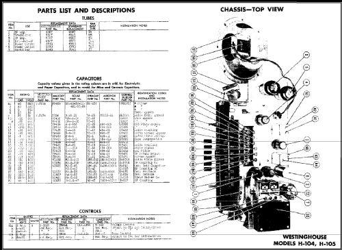 H-105 Ch= V-2102; Westinghouse El. & (ID = 488638) Radio