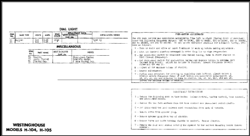 H-105 Ch= V-2102; Westinghouse El. & (ID = 488639) Radio