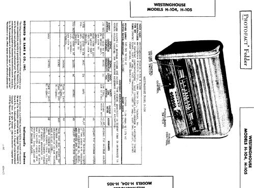 H-105 Ch= V-2102; Westinghouse El. & (ID = 488641) Radio