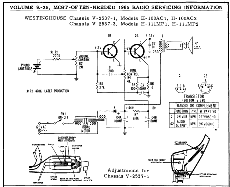 H-111MP2 Ch= V-2537-3; Westinghouse El. & (ID = 194769) R-Player