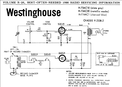 H-114AC1 Ch= V-2538-2; Westinghouse El. & (ID = 593992) R-Player