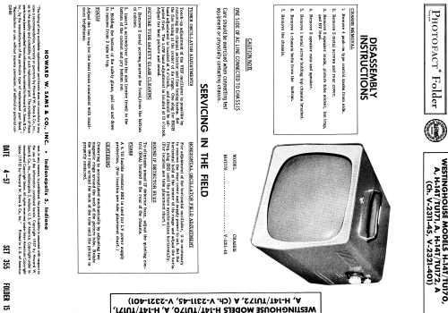 H-14T171A Ch= V-2311-45; Westinghouse El. & (ID = 1850087) Televisión