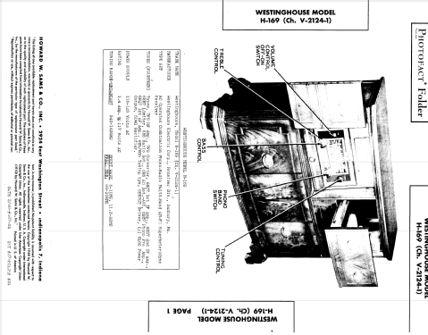 H-169 Ch= V-2124-1; Westinghouse El. & (ID = 962671) Radio