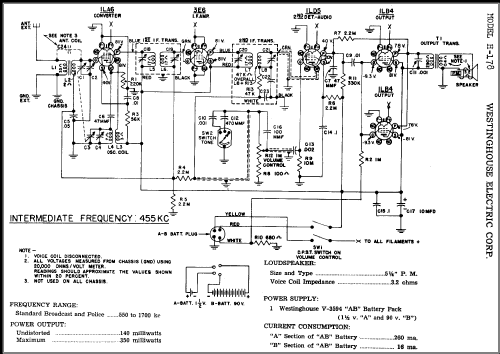 H-178 Ch= V-2123; Westinghouse El. & (ID = 318170) Radio