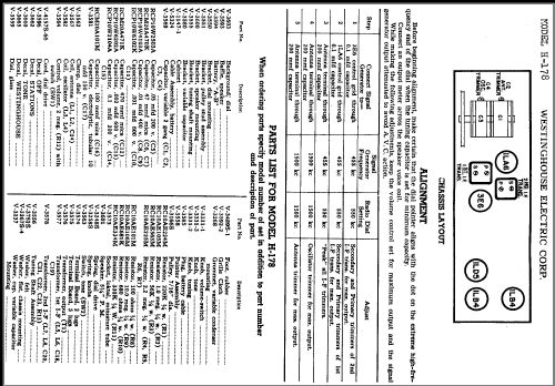 H-178 Ch= V-2123; Westinghouse El. & (ID = 318171) Radio