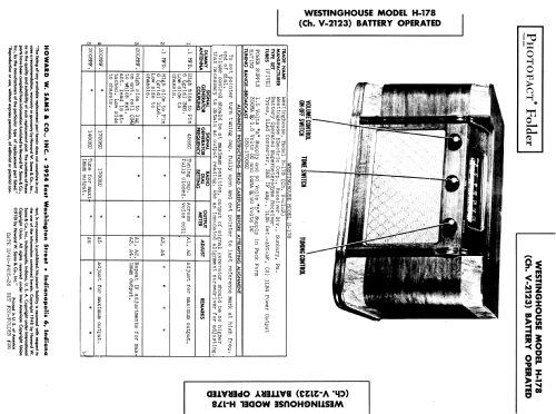 H-178 Ch= V-2123; Westinghouse El. & (ID = 957691) Radio