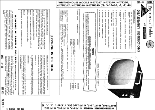 H-17TU247 Ch= V-2365-8; Westinghouse El. & (ID = 877815) Télévision