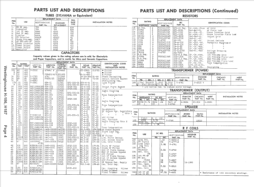 H-186 Ch= V-2132; Westinghouse El. & (ID = 1529265) Radio