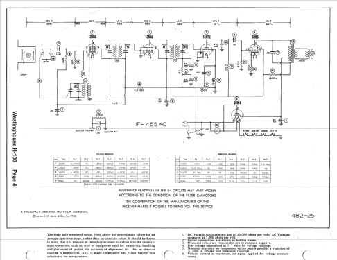 H-188 Ch= V-2133; Westinghouse El. & (ID = 1437706) Radio