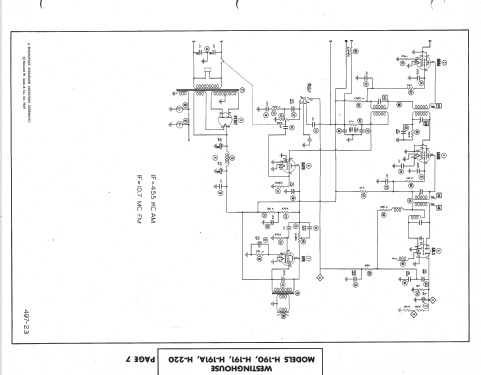 H-190 Ch= V-2134; Westinghouse El. & (ID = 1524220) Radio