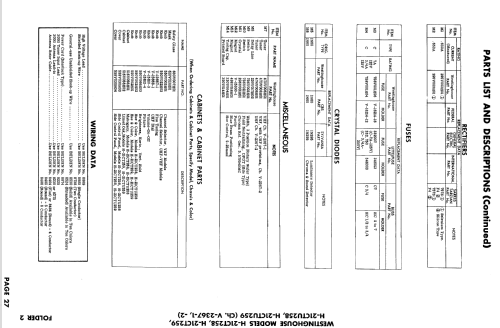 H-21CTU259 Ch= V-2367-2; Westinghouse El. & (ID = 879070) Télévision