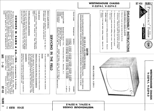 H-21KU271 Ch= V-2374-2; Westinghouse El. & (ID = 901794) Television