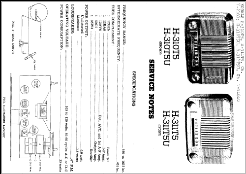 H-311T5U CH= V-2161-U; Westinghouse El. & (ID = 259853) Radio