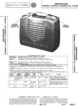 H-333P4 Ch= V-2164U; Westinghouse El. & (ID = 3064697) Radio