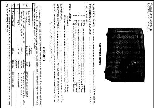 H-336T5U Ch= V-2157-U; Westinghouse El. & (ID = 239864) Radio