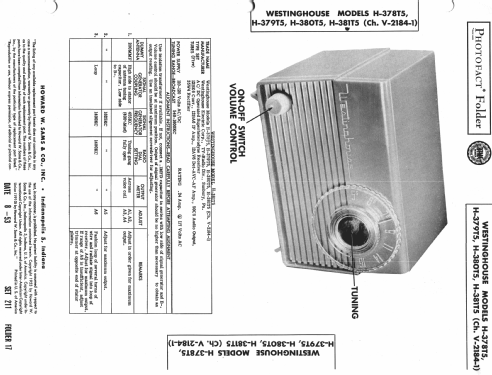 H-381T5 Ch= V-2184-1; Westinghouse El. & (ID = 984583) Radio