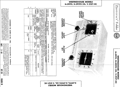 H-391T5 Ch= V-2157-14; Westinghouse El. & (ID = 514551) Radio