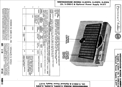 H-410P4 Ch= V-2185-1; Westinghouse El. & (ID = 577701) Radio