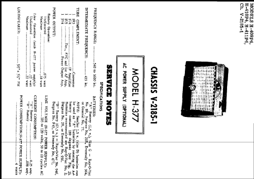 H-411P4 Ch= V-2185-1; Westinghouse El. & (ID = 219608) Radio