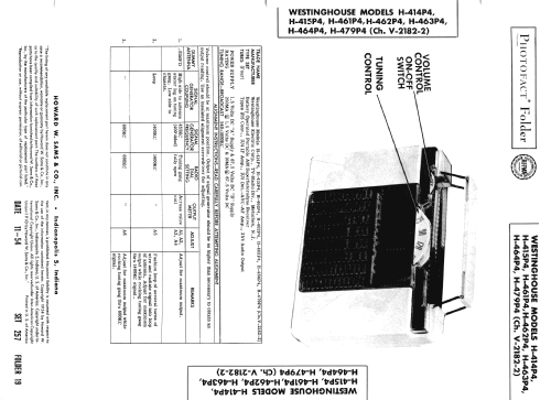 H-414P4 Ch= V-2182-2; Westinghouse El. & (ID = 958759) Radio