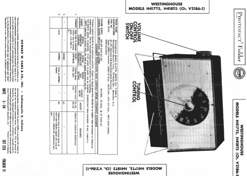 H-418T5 Ch= V-2186-1; Westinghouse El. & (ID = 984621) Radio