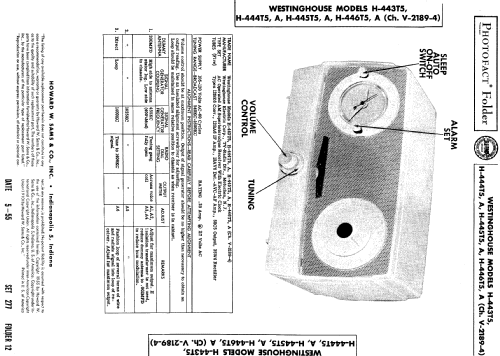 H-445T5-A Ch=V-2189-4; Westinghouse El. & (ID = 709788) Radio