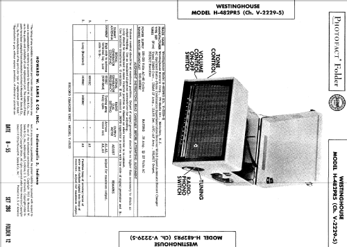 H-482PR5 Ch= V-2229-5; Westinghouse El. & (ID = 512098) Radio