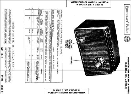 H-501T5A Ch=V-2238-1; Westinghouse El. & (ID = 1513737) Radio