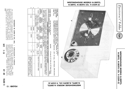 H-580T5 Ch= V-2259-3; Westinghouse El. & (ID = 2557932) Radio