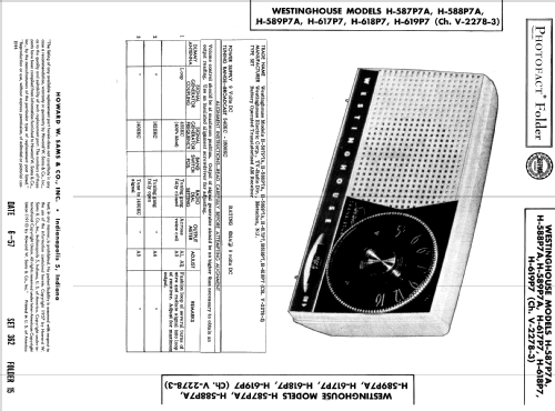 H-589P7A Ch= V-2278-3; Westinghouse El. & (ID = 2038599) Radio