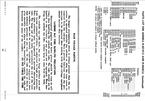 H-602K12 Ch= V-2150-41; Westinghouse El. & (ID = 1205275) Television