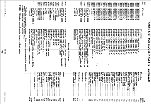 H-605T12 Ch= V-2150-101; Westinghouse El. & (ID = 1212542) Television