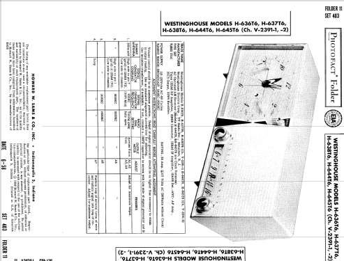 H-638T6 Ch= V-2391-1; Westinghouse El. & (ID = 818217) Radio