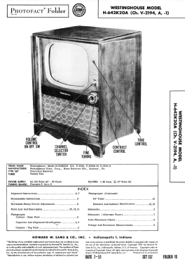 H-642K20A Ch= V-2194; Westinghouse El. & (ID = 3034145) Television