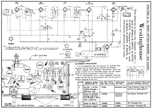 H-644T6 Ch= V-2391-2; Westinghouse El. & (ID = 139969) Radio