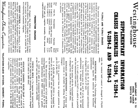 H-652K20 Ch= V-2194-2; Westinghouse El. & (ID = 1211472) Televisión