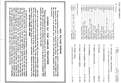 H-661C17 Ch= V-2203-1, V-2180-3; Westinghouse El. & (ID = 1222095) TV Radio