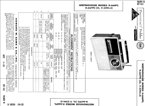 H-666P5 Ch= V-2394-3; Westinghouse El. & (ID = 514585) Radio