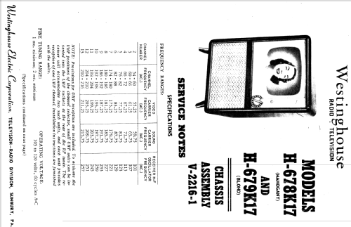 H-673K21 Ch= V-2217-1; Westinghouse El. & (ID = 1217490) Televisión