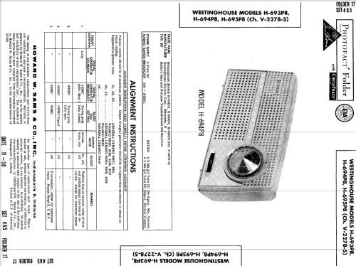 H-694P8 Ch= V-2278-5; Westinghouse El. & (ID = 608647) Radio