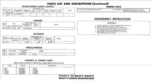 H-695P8 Ch= V-2278-5; Westinghouse El. & (ID = 608652) Radio