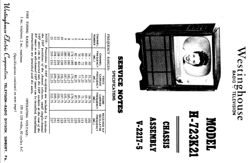 H-704T17 Ch= V-2216-5; Westinghouse El. & (ID = 1221263) Televisión